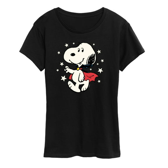 Peanuts - Snoopy Vampire Stars Glow In The Dark - Women's Short Sleeve Graphic T-Shirt