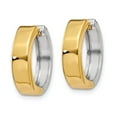 thumbnail image 2 of Real 14kt Two-tone Hinged Hoop Earrings; for Adults and Teens; for Women and Men, 2 of 3