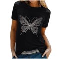 thumbnail image 2 of Sakmal Womens Tops Plus Size Short Sleeve Crew Neck Butterfly Graphic T-Shirts Womens Shirts for Summer, 2 of 7