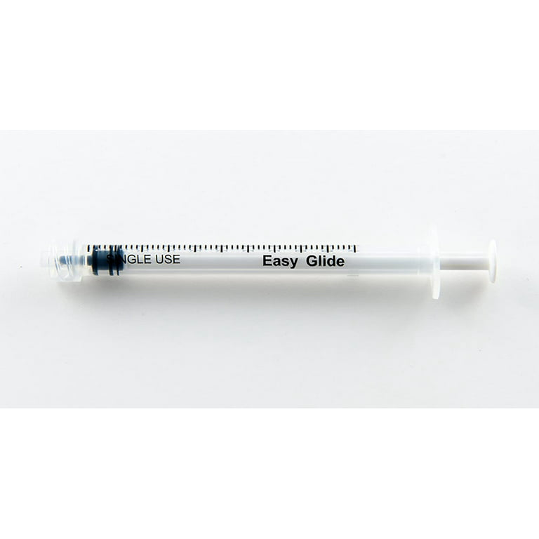 1ML Sterile Syringe Only with Luer Lock Tip - 100 Syringes Without a Needle  by Easy Glide - Great for Medicine, Feeding Tubes, and Home Care