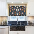 thumbnail image 5 of Yayeee Kitchen Curtains Tier Pair Light Filtering 27"x36" Rod Pocket Short Cafe Window Panel, Orange Checkered Pattern, 5 of 7