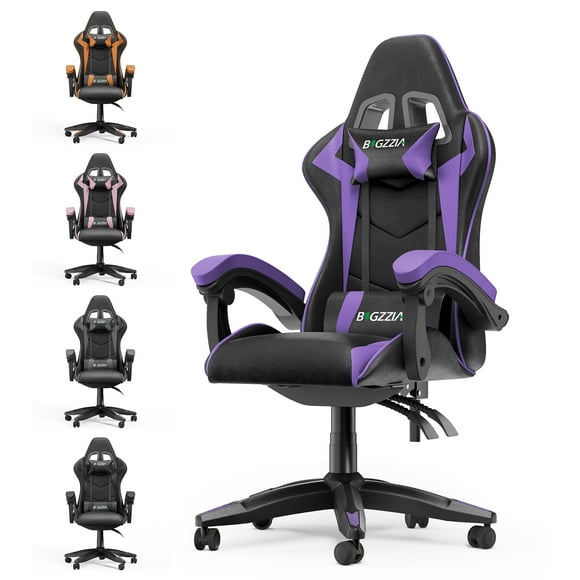 Bigzzia High-Back Gaming Chair PC Office Chair Computer Racing Chair PU Desk Task Chair Ergonomic Executive Swivel Rolling Chair with Lumbar Support for Back Pain Women, Men (Purple)