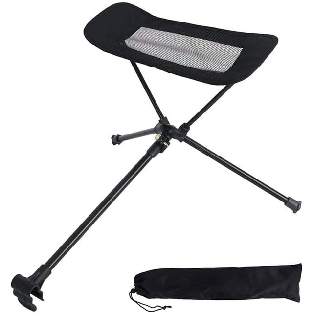 Reposapiés retráctil plegable portátil, reposapiés, Kit de silla de Camping para silla columpio reclinable plegable, silla Luna, silla de playa (negro)