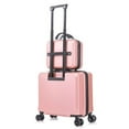 thumbnail image 3 of JUNWELL 2 Piece Travel Luggage Set Hard shell Suitcase with Spinner Wheels 18” Underseat luggage and 14” Comestic Travel case Toiletry box Rose Gold, 3 of 11