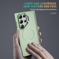 thumbnail image 4 of Case for Samsung Galaxy S25 Ultra, Magsafe Frosted Translucent Camera Frame Kickstand Ultra Slim Drop Protective Anti-Scratch Anti-Fingerprint Phone Cover for Samsung Galaxy S25 Ultra, Lightgreen, 4 of 7
