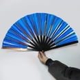 thumbnail image 4 of CSChome Folding Fan Folding Performance Prop: 13 Ribs Brilliant Color Transparent 13 Inch Large Shining Rave Hand Perfect Birthday Gift, 4 of 7