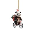 thumbnail image 1 of Puntoco Colgante plano navideño con forma de bicicleta y pandas para coche Liquidación de adornos de decoración interior y exterior en Navidad, 1 of 6