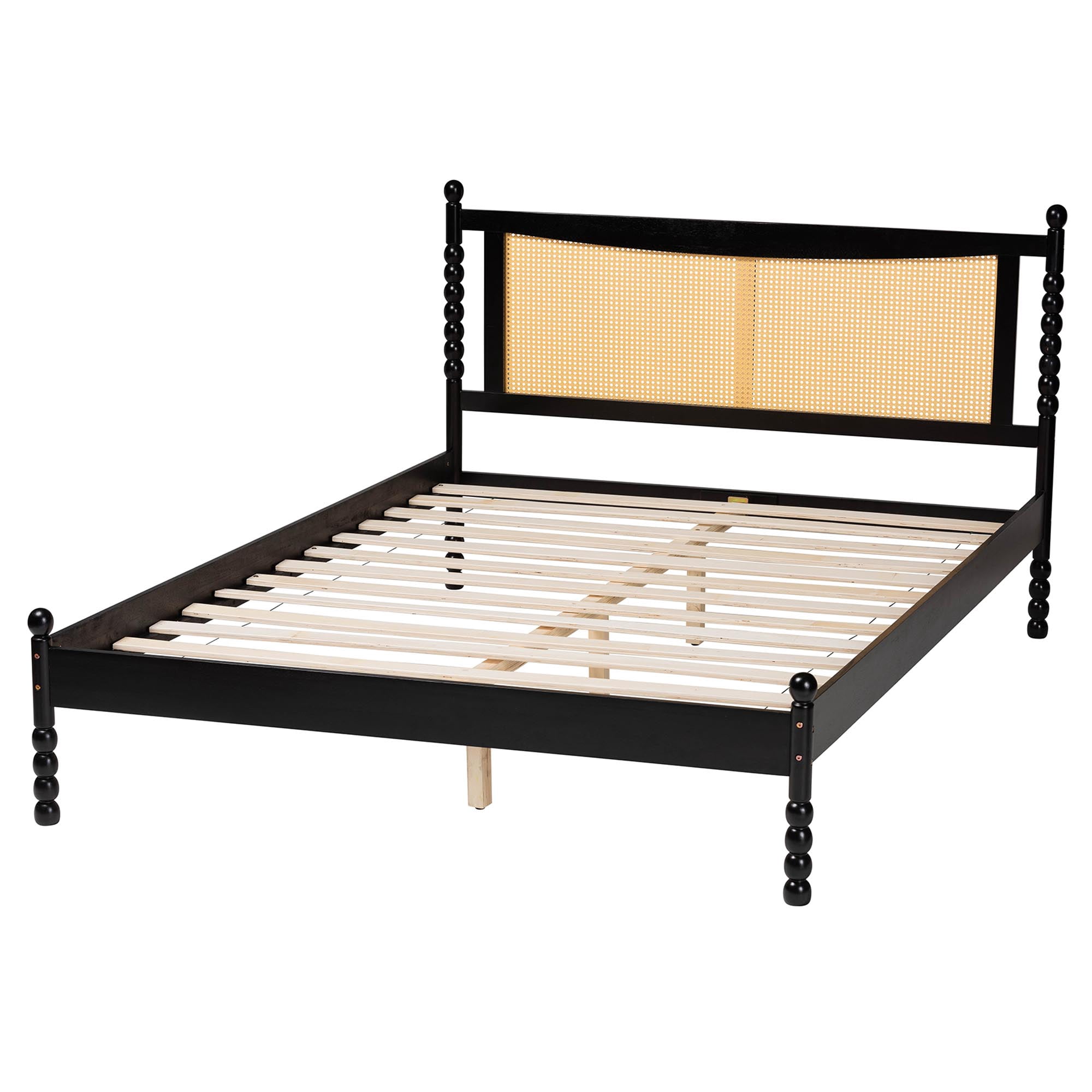 Baxton Studio Okena Mid-Century Platform Bed, Queen, Black