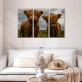 thumbnail image 2 of Elephant Stock Baby Highland Cows Wall Art - Horizontal Multi Panel Canvas - Hallway Wall Decor - Animal Multi Panel - Brown And Blue Decor - 45" x 28", 2 of 4