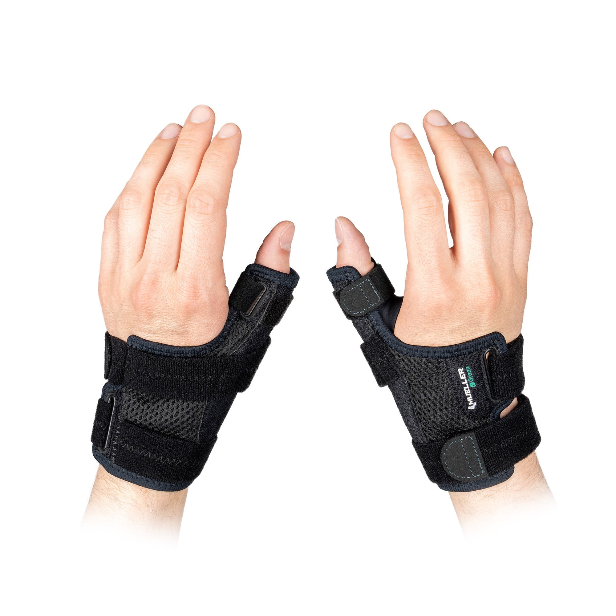 Mueller Sports Medicine Green Reversible Thumb Stabilizer, OSFM, Maximum Support, Sustainable, Black