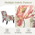 thumbnail image 5 of Upholstery Armchair Floral Accent Chair Sofa Couch Wood Legs Nailhead Trim Home Living Room Bedroom Red, 5 of 11