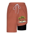 thumbnail image 5 of Mens Swim Shorts with Compression Liner 4-Way Stretch Bathing Suit Hawaiian Beach Swimming Shorts 2 in 1 Men's Swim Trunks with Pockets Quick Drying Elastic Waist Boardshorts S-3XL, 5 of 6
