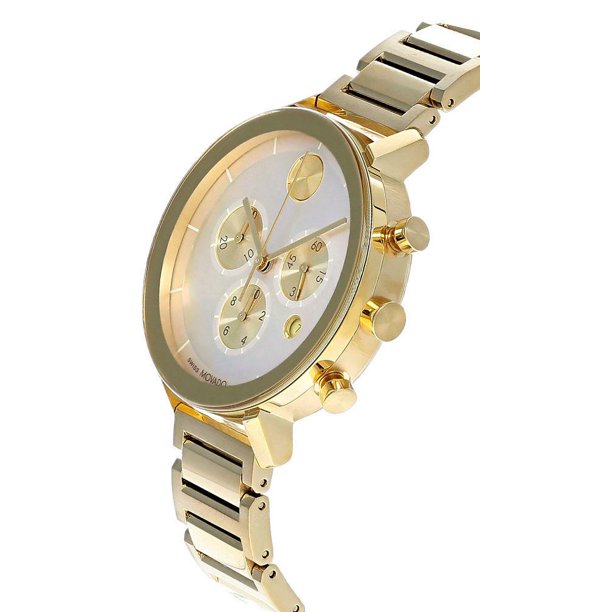 Movado Bold Evolution Quartz Chronograph Champagne Dial Gold Tone Steel Movado Bold Evolution 2.0 Silver/Gold Chronograph Dial Two  main image 4