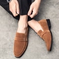 thumbnail image 4 of Zapatos bajos de manga de negocios formales con hebilla de cinturón de gamuza informal retro profesional para hombre Wmkox8yii  123q2551, 4 of 4