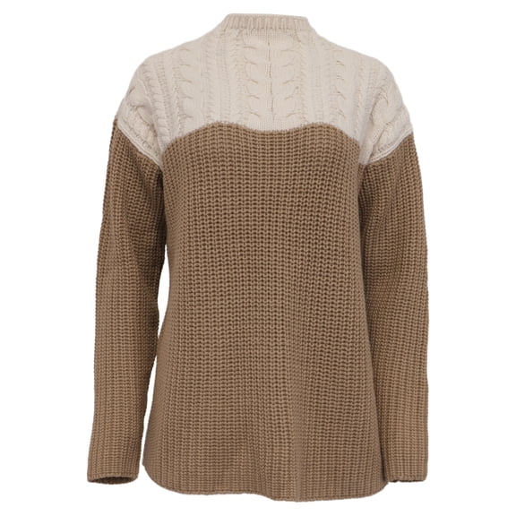 Pre-Owned Sandro Cable Knit Sweater in Brown Wool