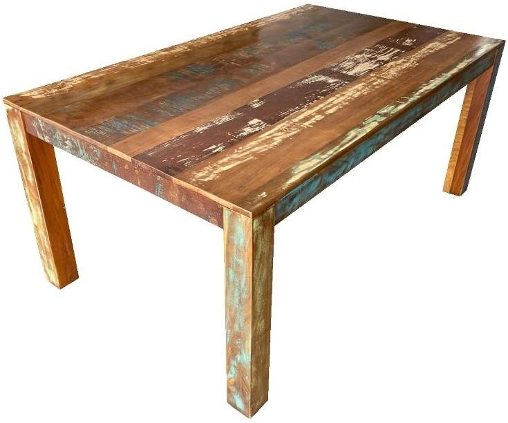 Trinidad Solid Reclaimed Wood Rectangular Dining Table in Multi-Color
