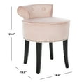 thumbnail image 6 of SAFAVIEH Georgia Contemporary Glam Upholstered Vanity Stool, Blush Pink/Espresso, 6 of 7