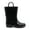 Black, variant on Toddler Kids Waterproof Rain Boots Boys Girls Black Boots with Handles Toddler Size 10