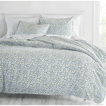 Martha Stewart 100% Cotton Luxury Multi-Color Queen 3Pc Duvet Set 1 Duvet Cover 2 Pillow Shams