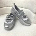thumbnail image 2 of Zapatos de plataforma de cuero Mary Janes para mujer de color plateado, 2 of 5