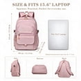thumbnail image 2 of Backpack for Girls, Solid-Color School Backpack for Boys Kids, Aesthetic Girls Bookbag for Elementary School Travel Daypack, 2 of 2
