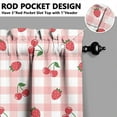thumbnail image 3 of Strawberry Kitchen Curtains Valances and Tiers Set for Windows,Cute Bathroom Window Curtain Valance 3 Piece Sets,Kitchen Decor for Living Room,54''''x 24'''', 3 of 6