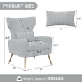 thumbnail image 4 of CQSXDA Modern Velvet Accent Chair, Mid Century High Back Armchair for Living Room, Reading Chair, 4 of 6