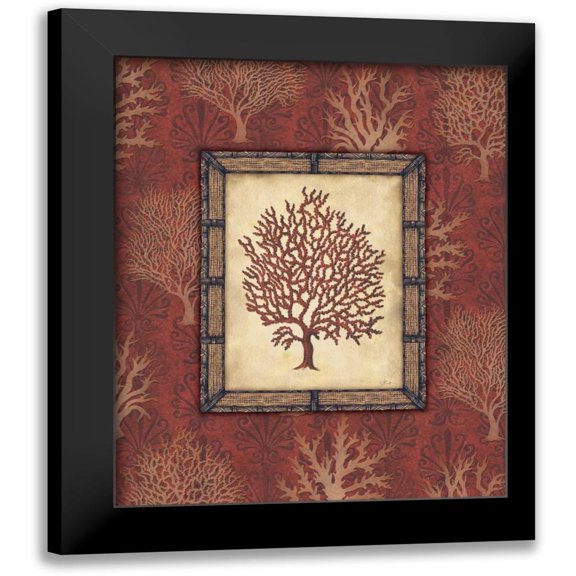 Audrey, Charlene 12x14 Black Modern Framed Museum Art Print Titled - Red Coral IV