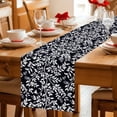 thumbnail image 5 of Black Spring Floral Table Runner - 120 Inch Long Farmhouse Flowers Elegant Pastoral Cotton and Linen Blended Dress Scarves Farmhouse Table Runner for Kitchen Dining, Coffee Table, 13" x 120", 5 of 8