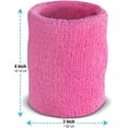 thumbnail image 2 of Suddora 4” Solid Color Sport Arm Sweatbands Pair, Pink, 2 of 7