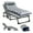 Striped Lounge Chair+Gray Cushion, variant on MOPHOTO Folding Camping Cot, Adjustable 4-Position Adults Reclining Folding Chaise with Pillow & Mattress,Portable Folding Lounge Chair，Patio Lounge Chairs with Cushion