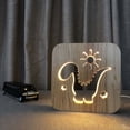 thumbnail image 1 of Qaailabf Décoration de Veilleuse en Bois Tridimensionnelle Cadeau Lumière, 1 of 4