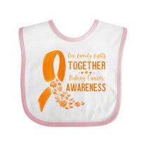 Inktastic Our Family Fights Together Kidney Cancer Awareness Boys or Girls Baby Bib