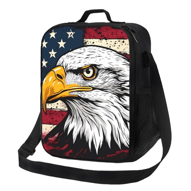 Fotbe American Bald Eagle Lonchera Bolsa de Almuerzo para Hombres y Mujeres, Lonchera de Gran Capacidad, Bolsa de Almuerzo Reutilizable, Bolsa Térmica Aislante