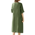 thumbnail image 6 of ZANZEA Cotton Line O-Neck Half Sleeve Side Pockets Mid-Calf Length Dresses Womens, 6 of 6