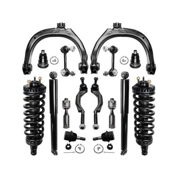 Front and Rear Shock Strut Coil Spring Control Arm Kit - Compatible with 2004 - 2007 Chevy Trailblazer 4.2L 6-Cylinder 2005 2006