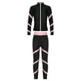 thumbnail image 5 of YIZYIF Girls Youth Skating Athletic Outfit Long Sleeve Stripes Sweatshirt with Pants Cycling Jogging Set Pink 14, 5 of 7