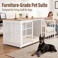 thumbnail image 2 of YOKWOK 48 Inch Large Furniture-Style Dog Crate, Heavy Duty Chew-Proof Metal Dog Cage with Water Resistant Wooden Top & Double Lock Doors, XL Indoor Dog Kennel for Large Dogs, White, 2 of 7