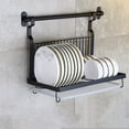 thumbnail image 3 of 11 Type Wall Mounted Utensil Hanging Rod, Stainless Steel Storage Rack, Baking Paint Multifunctional  Wall Shelf Organizer Holder Rack, Rustproof Spice Jars Rack Metal Shelf, 3 of 8