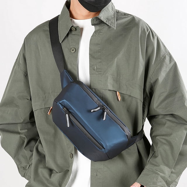 Sokhug Waterproof Nylon Crossbody Chest Bag Multifunctional for Outdoor Travel Commuting Blue