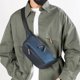 thumbnail image 1 of Bandolera impermeable de nylon para hombre | Mochila deportiva ligera de hombro | Compartimento espacioso, puerto para auriculares | Gris Azul, Negro Durable Travel Messenger de 28x15x9cm, 1 of 6