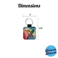 thumbnail image 5 of Hummingbird Cute Faux Leather Square Keychain, 5 of 7