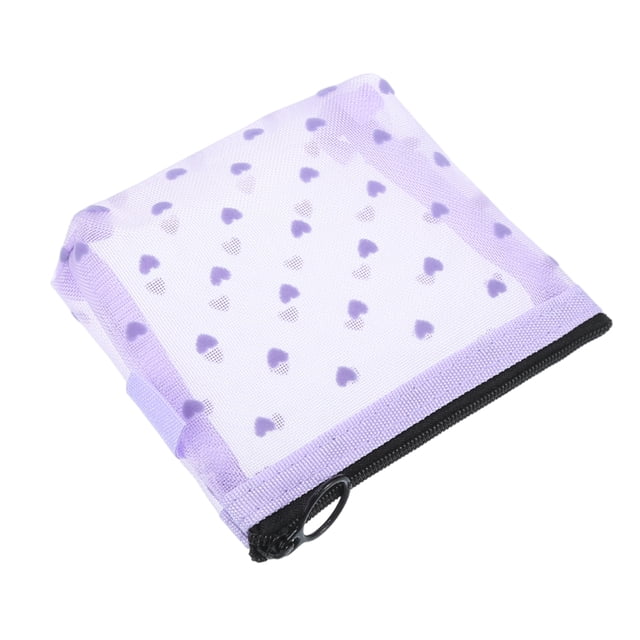 1 Pc Mujeres Bolsa de Cosméticos Portátil para Viajes de Vacaciones Negocios Gimnasio Malla de Nylon Púrpura-S