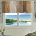 thumbnail image 3 of Brown Ombre Farmhouse Short Window Curtain Valances, Vintage Country Wooden Rod Pocket Kitchen Valances for Living Room Bedroom Bathroom Cafe 60" x 18", 3 of 8
