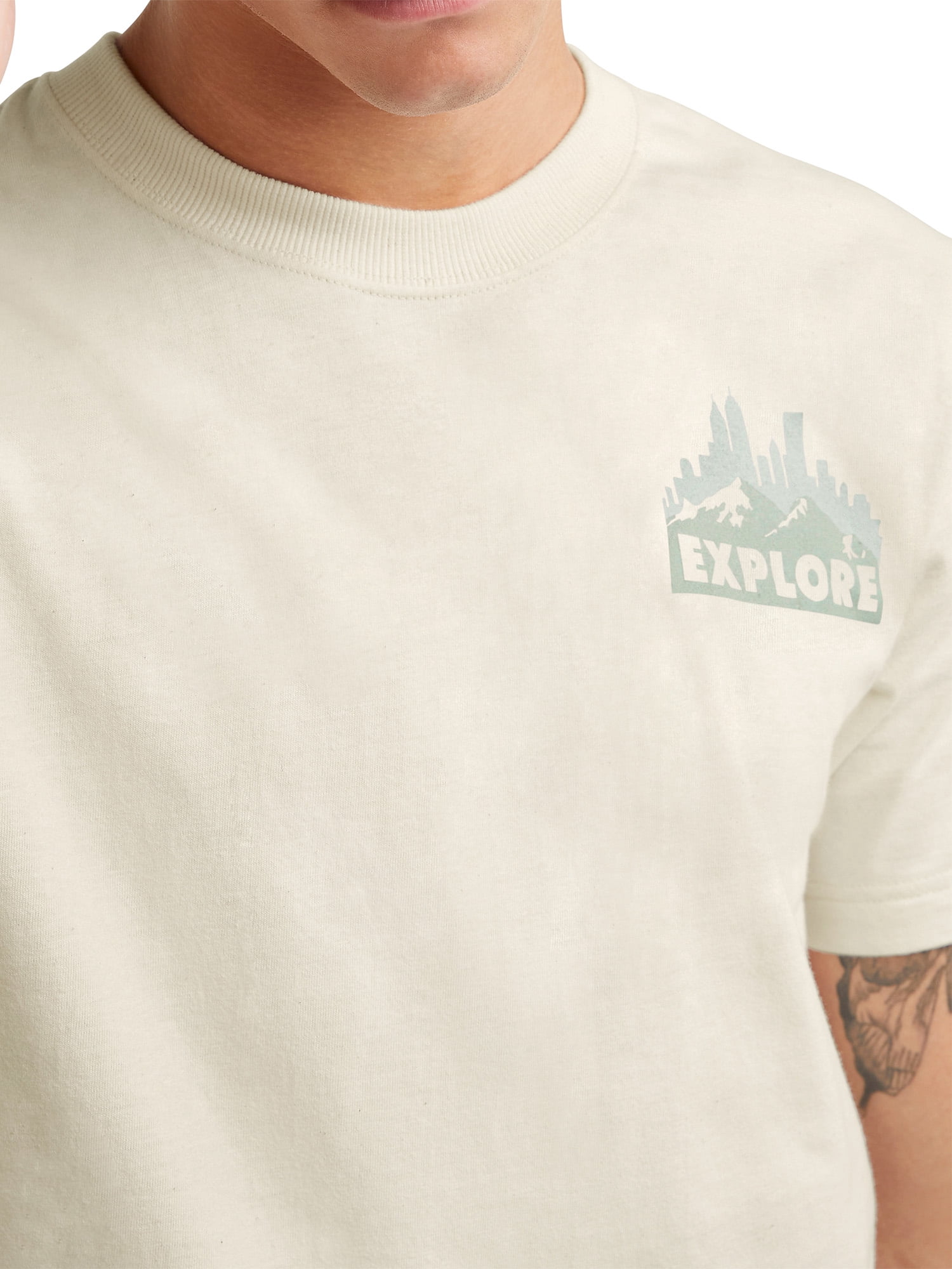 Hanes All Gender Explorer Collection City, Land, Sea Patch Graphic T-Shirt, Sizes XS-2XL