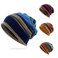 thumbnail image 5 of Beanie Thin Plain Knit Hat Print Dual-use Multicolor Stripe One Size For Men Women, 5 of 5