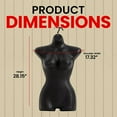 thumbnail image 2 of Topmaster Female Bathing Suit Holder - Durable Female Mannequin Torso, Lightweight and Portable Half Body Shirt Holder with Hanging Hook, Female Mannequin for Shirt and Swimwear, Black, Pack of 5, 2 of 7