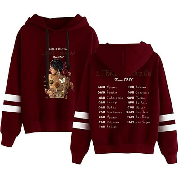 Angela Aguilar Libre Corazon Tour 2025 Hoodie Trendy Printed Sweatshirt Unisex Fashion Clothing