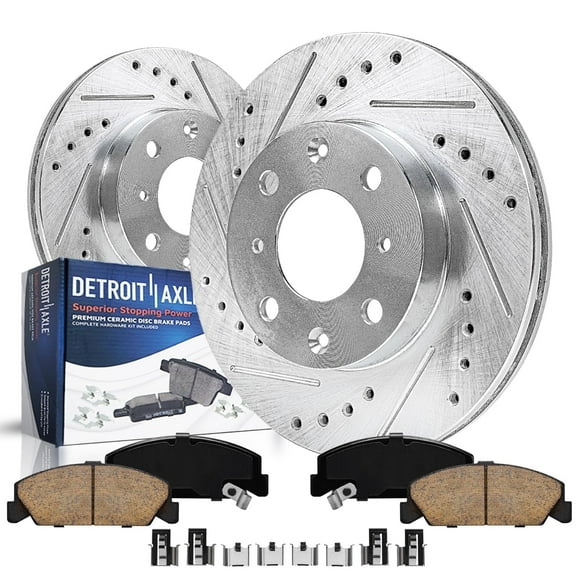 Detroit Axle - 4pc 9.45" inch Front Disc Brake Rotors Ceramic Brakes Pads for Honda Civic CRX, Civic Del Sol