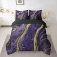 thumbnail image 2 of Homewish Mystic Purple Marbling Bedding Comforter Set 7pcs for Women, Art Abstract Marble Queen Bedding Sets, Watercolor Reversible Queen Sheet Sets, Luxury Bedroom Decor, 2 of 7